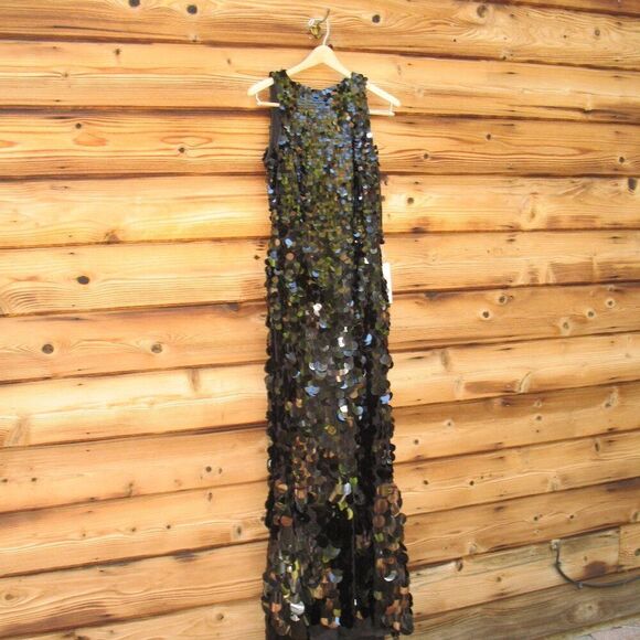 Mac Duggal 5959 Sleeveless Disc Sequin Gown Dress - Picture 7 of 13